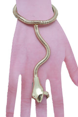 Women Gold Metal Hand Chain Bracelet Scorpion Connected Ring