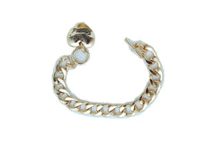Women Bangle Bracelet Gold Metal Chain Heart Charm Best Friend Love