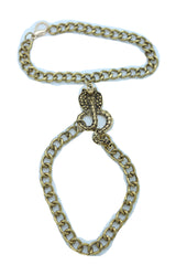 Wrist Bracelet Antique Gold Metal Hand Chain Cobra Snake Charm