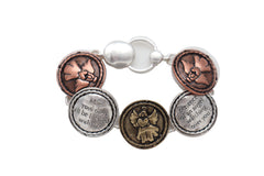 Jewelry Bracelet Silver Metal Angel Charms Protection Bless Prayer Weekend