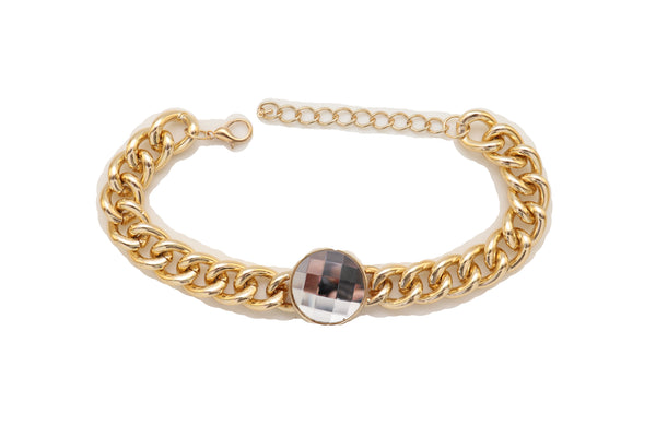 Brand New Women Fashion Gold Metal Chunky Chain Link Short Choker Necklace Silver Bling