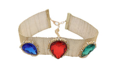 Oversized Jeweled Beads Mesh Choker Necklace