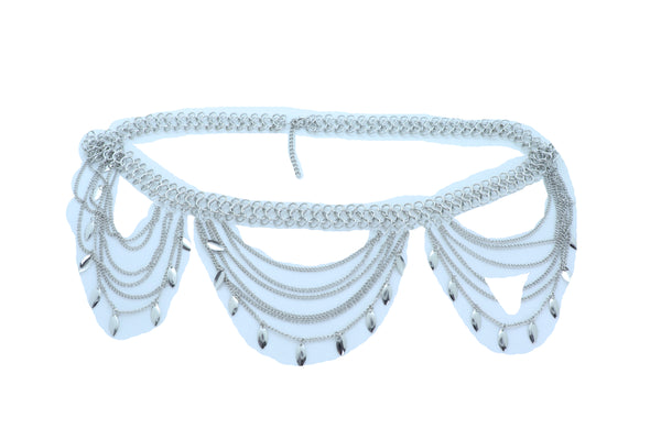 Brand New Women Wide Black Faux Leather Elastic Fashion Belt Silver Metal Studs Holes S M