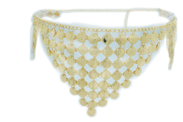 Brand New Women Belly Dancing Ethnic Fashion Belt Hip Gold Metal Chain Coin Charms S M