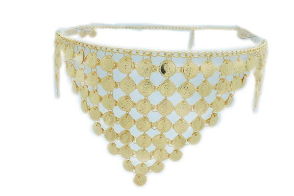 Brand New Women Belly Dancing Ethnic Fashion Belt Hip Gold Metal Chain Coin Charms S M