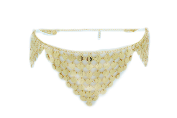 Brand New Women Belly Dancing Ethnic Fashion Belt Hip Gold Metal Chain Coin Charms S M