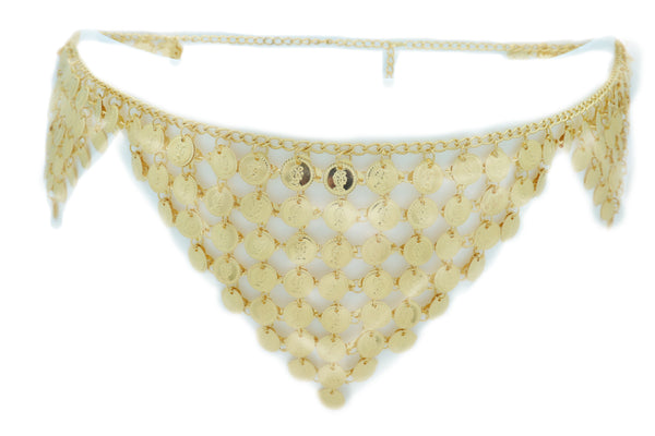 Brand New Women Belly Dancing Ethnic Fashion Belt Hip Gold Metal Chain Coin Charms S M