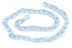 Fashion Belt Silver Metal Chunky Chain Oval Thick Links Plus Size XL XXL
