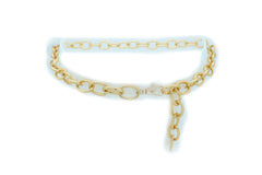 Gold Metal Oval Chain Fashion Waistband Belt Hip Waist Plus Size XL XXL