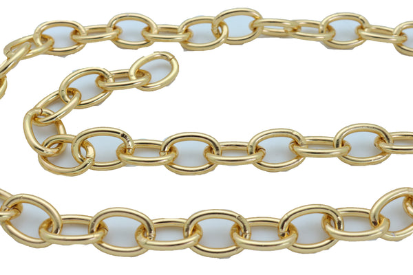 Women Gold Metal Chunky Oval Chain Fashion High Waist Hip Belt Hip Waist Adjustable Waistband XS S M