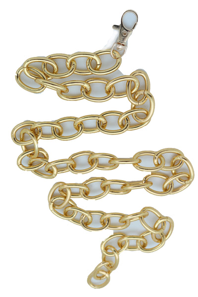 Brand New Women Gold Metal Chunky Oval Chain Fashion High Waist Hip Belt Hip Waist XS S M