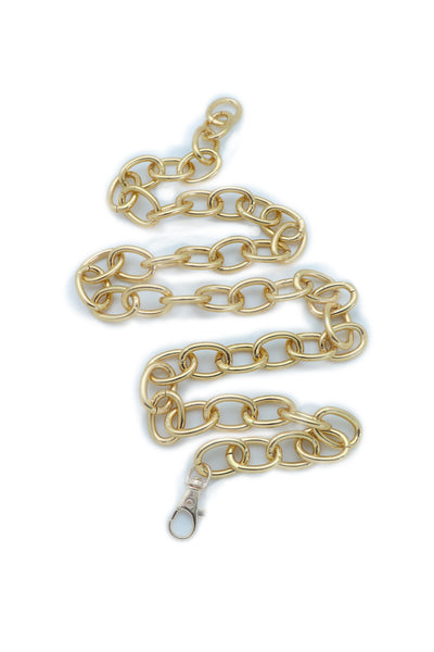 Women Gold Metal Chunky Oval Chain Fashion Waistband Belt Hip High Waist Adjustable Size Band M L XL
