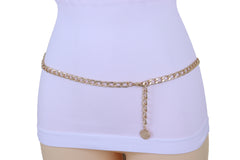 Classy Metal Chain Belt with Coin Charm