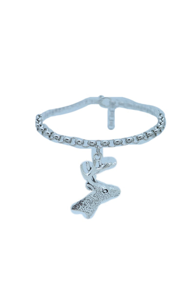 Women Boot Bracelet Silver Metal Chain Anklet Shoe Reindeer Charm Deer Winter Fashion Jewelry