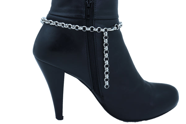 Women Boot Bracelet Silver Metal Chain Anklet Shoe Reindeer Charm Deer Winter Fashion Jewelry
