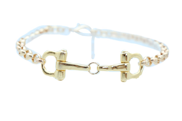 Brand New Women Gold Color Metal Chain Boot Bracelet Anklet Shoe Clasp Hook Charm Jewelry
