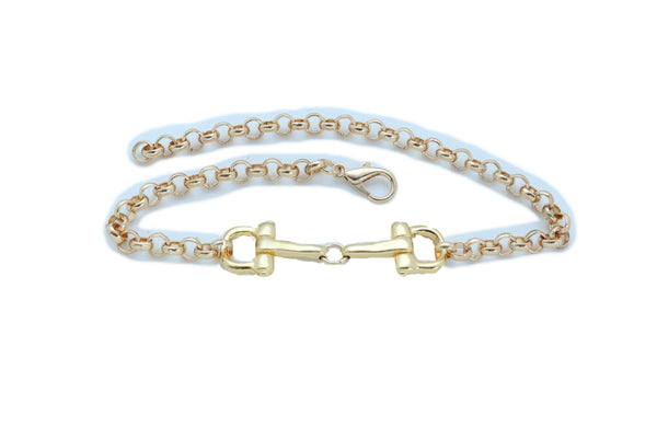 Brand New Women Gold Color Metal Chain Boot Bracelet Anklet Shoe Clasp Hook Charm Jewelry