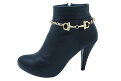 Gold Color Metal Chain Boot Bracelet Anklet Shoe Clasp Hook Charm Jewelry