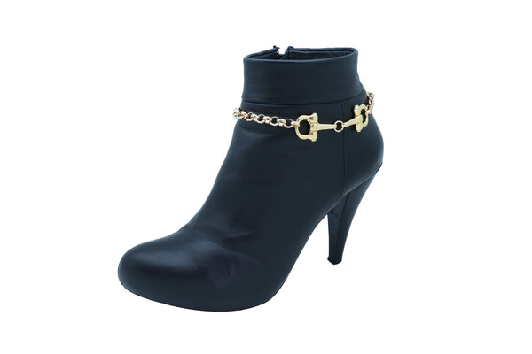 Brand New Women Gold Color Metal Chain Boot Bracelet Anklet Shoe Clasp Hook Charm Jewelry