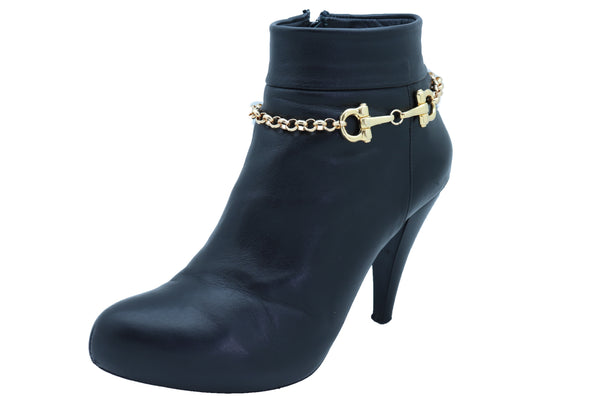 Brand New Women Gold Color Metal Chain Boot Bracelet Anklet Shoe Clasp Hook Charm Jewelry