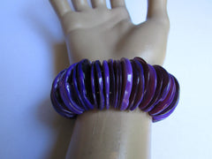 Purple Blue / Multi Colors Wide Bracelet Rings Stone Rainbow Beads Trendy Hawaiin Style New Women Fashion Jewelry Accessories - alwaystyle4you - 2
