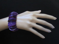 Purple Blue / Multi Colors Wide Bracelet Rings Stone Rainbow Beads Trendy Hawaiin Style New Women Fashion Jewelry Accessories - alwaystyle4you - 4