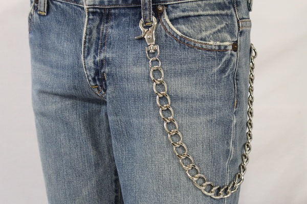 Silver Metal Thick Wallet Chain Classic Chunky KeyChain Biker Jeans Truck Punk Rocker Trucker Accessory New Men Hot Style - alwaystyle4you - 11