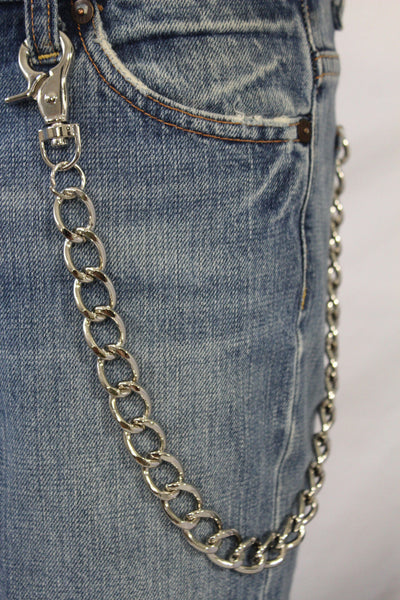 Silver Metal Thick Wallet Chain Classic Chunky KeyChain Biker Jeans Truck Punk Rocker Trucker Accessory New Men Hot Style - alwaystyle4you - 3
