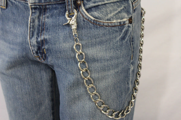 Silver Metal Thick Wallet Chain Classic Chunky KeyChain Biker Jeans Truck Punk Rocker Trucker Accessory New Men Hot Style - alwaystyle4you - 4