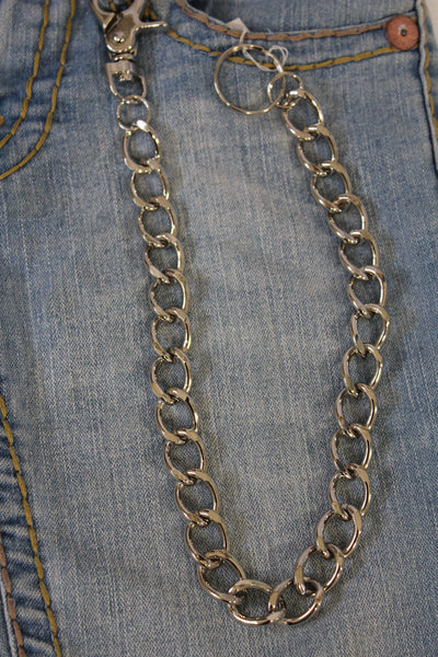 Silver Metal Thick Wallet Chain Classic Chunky KeyChain Biker Jeans Truck Punk Rocker Trucker Accessory New Men Hot Style - alwaystyle4you - 7