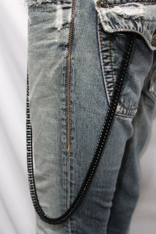 Black Metal Links Extra Long Wallet Chains  KeyChain Jeans Classic Biker Motorcycle Accessory New Men Style - alwaystyle4you - 6