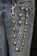 Silver Metal Extra Long Wallet Chains KeyChain Strong Skull Big Skeleton Motorcycle Biker Men Style - alwaystyle4you - 1