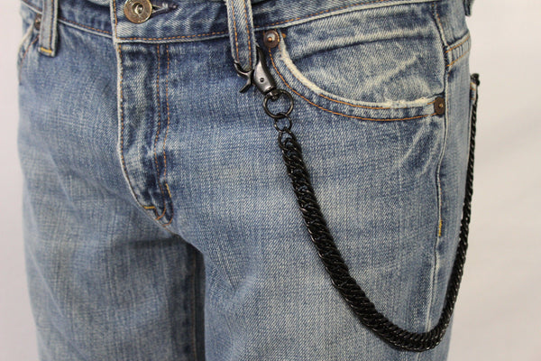 Black Classic Chunky Metal Thick Wallet Chain KeyChain Punk Roker Motorcycle Biker Jeans New Men Women Style - alwaystyle4you - 12