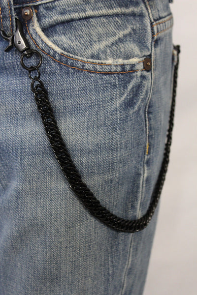 Black Classic Chunky Metal Thick Wallet Chain KeyChain Punk Roker Motorcycle Biker Jeans New Men Women Style - alwaystyle4you - 2