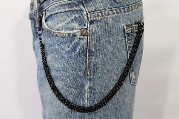 Black Classic Chunky Metal Thick Wallet Chain KeyChain Biker Jeans New Men Women Style Accessories