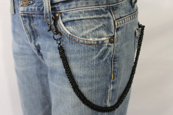 Black Classic Chunky Metal Thick Wallet Chain KeyChain Punk Roker Motorcycle Biker Jeans New Men Women Style - alwaystyle4you - 6