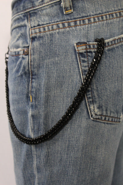 Black Classic Chunky Metal Thick Wallet Chain KeyChain Punk Roker Motorcycle Biker Jeans New Men Women Style - alwaystyle4you - 7