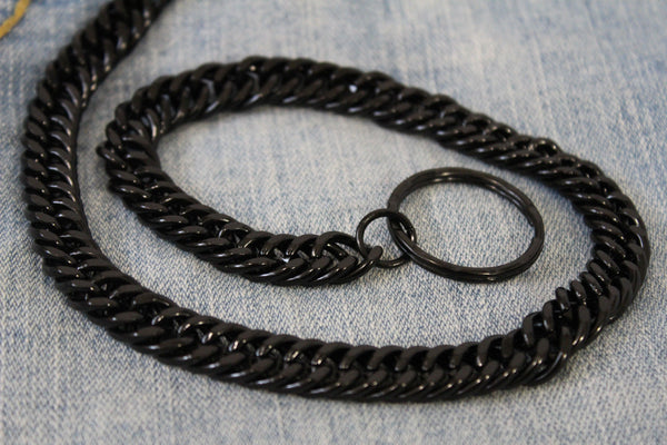 Black Classic Chunky Metal Thick Wallet Chain KeyChain Punk Roker Motorcycle Biker Jeans New Men Women Style - alwaystyle4you - 8