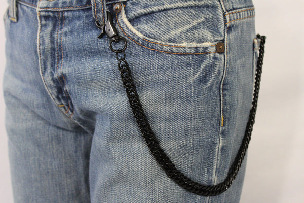 Black Classic Chunky Metal Thick Wallet Chain KeyChain Punk Roker Motorcycle Biker Jeans New Men Women Style - alwaystyle4you - 9