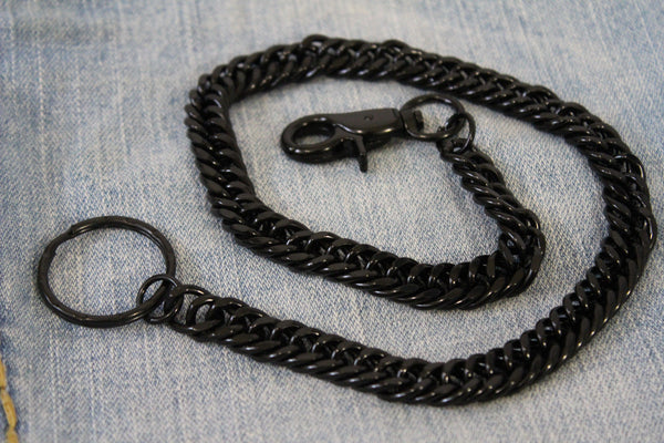 Black Classic Chunky Metal Thick Wallet Chain KeyChain Punk Roker Motorcycle Biker Jeans New Men Women Style - alwaystyle4you - 11