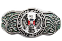Silver Metal Extra Long Los Angeles LA Fire Department 1888 Belt Buckle Men Accessories