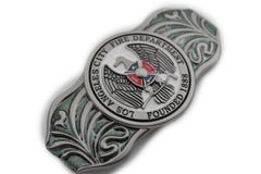 Silver Metal Extra Long Los Angeles LA Fire Department 1888 Belt Buckle Men Accessories