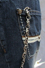 Silver Metal Jeans Long Chains Wallet Ring Multi Mini UFO Keychain Rocker New Men Style - alwaystyle4you - 3