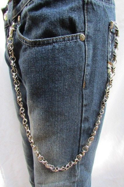 Silver Metal Jeans Long Chains Wallet Ring Multi Mini UFO Keychain Rocker Men Style - alwaystyle4you - 1