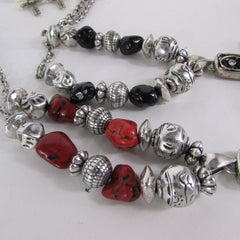 Big Large Black / Red Cross Necklace + Earrings Set New Women Fashion Frida Style - alwaystyle4you - 3