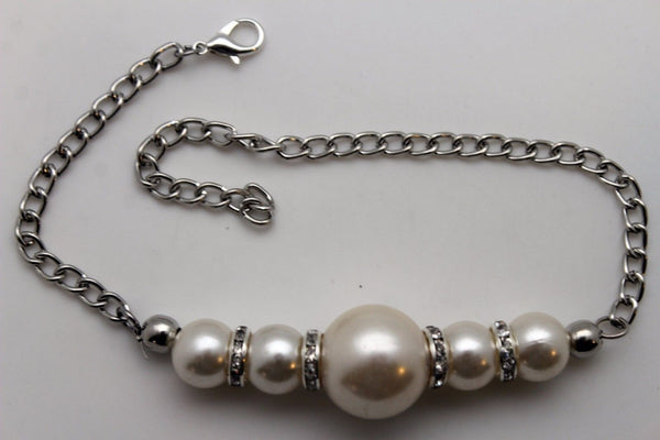 Silver Metal Chain Anklet Shoe Pearl Balls Charm Unique Boot Bracelet New Women Fashion Accessories