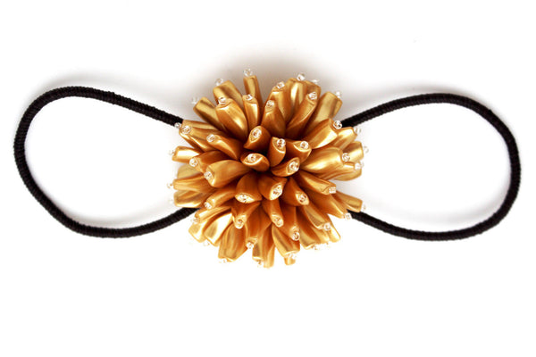 Charm & Black / Cream White / Cream Gold / Cream Pink Elastic Cuff Bracelet Band Big Cream Flower New Women Fashion Jewelry Accessories - alwaystyle4you - 19