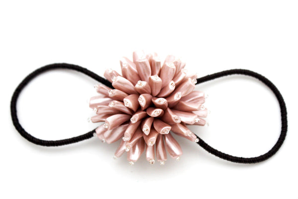 Charm & Black / Cream White / Cream Gold / Cream Pink Elastic Cuff Bracelet Band Big Cream Flower New Women Fashion Jewelry Accessories - alwaystyle4you - 27