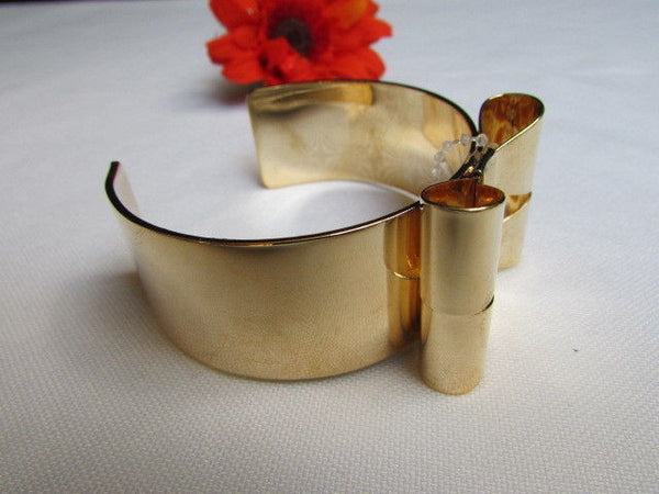 Gold Metal Bracelet Cuff Two Double Bows New Women Fashion Jewelry Accessories - alwaystyle4you - 6