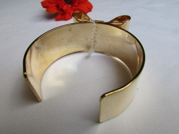 Gold Metal Bracelet Cuff Two Double Bows New Women Fashion Jewelry Accessories - alwaystyle4you - 7